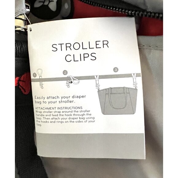 DISNEY BABY MINNIE MOUSE 5-in-1 Adjustable Strap Red Carryall Diaper Bag Set NWT - Picture 11 of 12